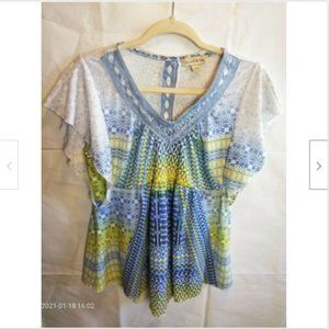 Live And Let Live Flutter Sleeve Boho Crochet Top